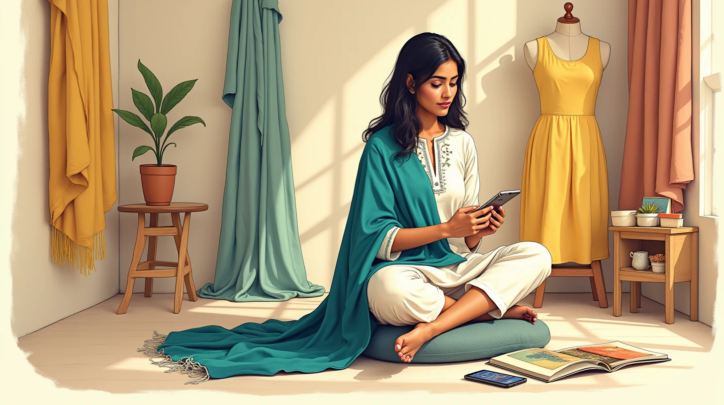 The Bhopal Chanderi designer and the GI traceability QR code